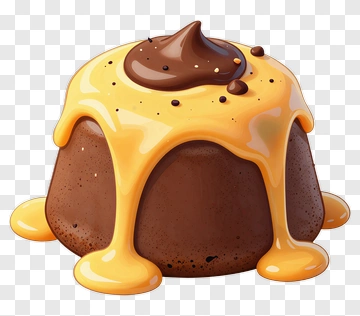 Chocolate Pudding With Caramel Drizzle PNG