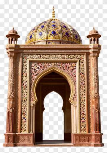 Ornate Architectural Archway With Golden Dome PNG