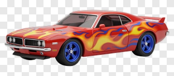 Red Sports Car With Flame Design PNG