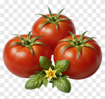 Fresh Tomatoes With Green Leaves PNG