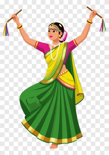 Dancer Performing Traditional Indian Dance PNG
