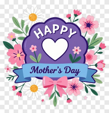 Happy Mother's Day Floral Design PNG
