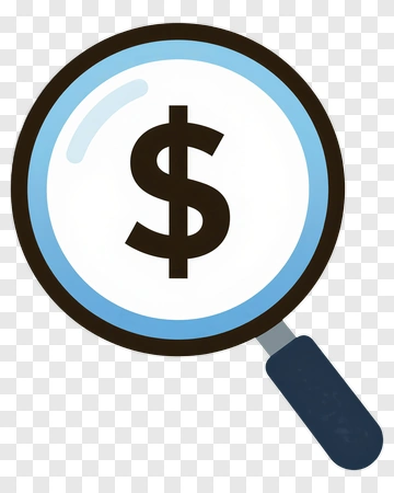 Magnifying Glass With Dollar Sign PNG