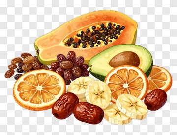 Colorful Assorted Fruits And Dried Fruits PNG