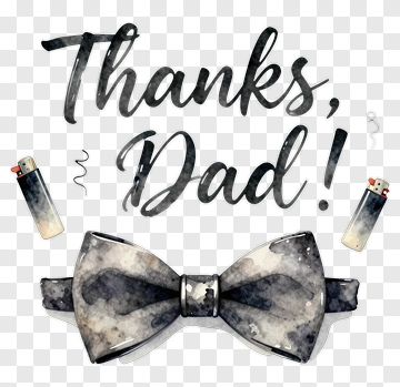 Thanks Dad Watercolor Bow Tie With Lighters PNG