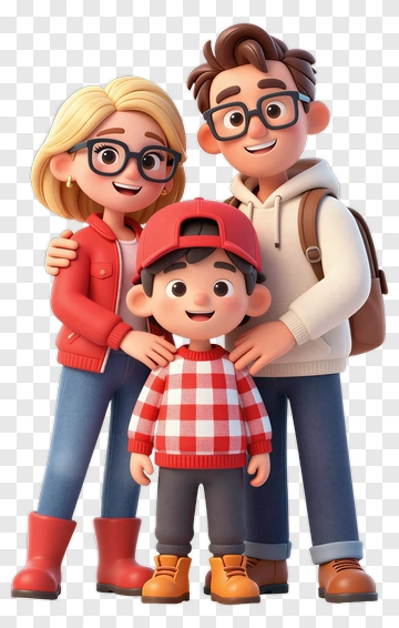 Happy Family Posing Together PNG