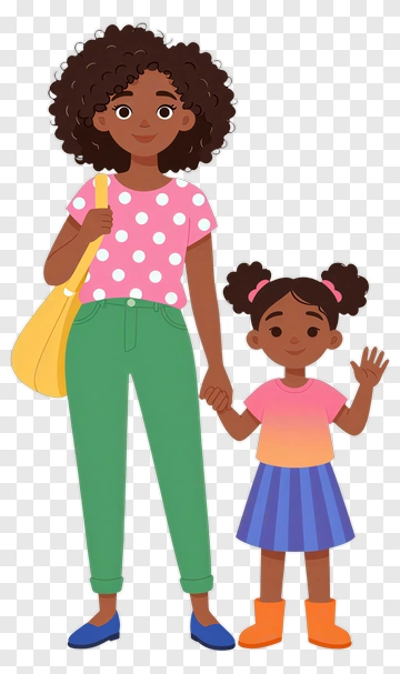 Happy Mother And Daughter Holding Hands PNG
