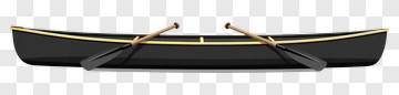 Black Canoe With Oars PNG