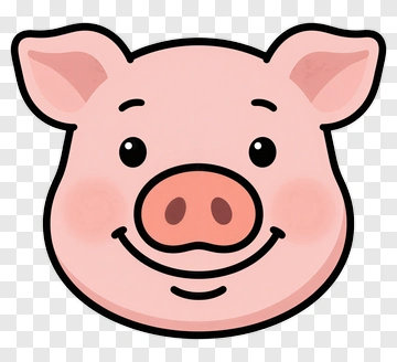 Cartoon Pig Face PNG