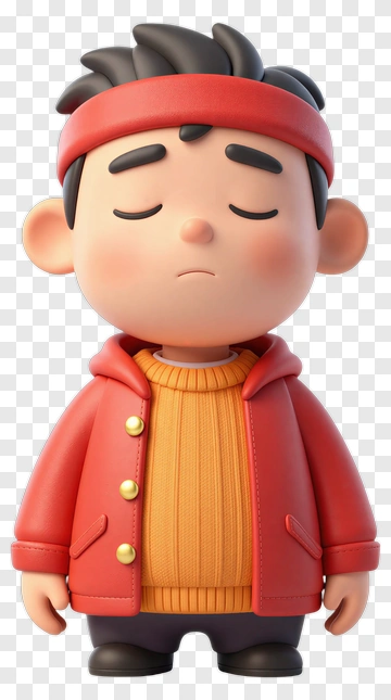 Cartoon Boy In A Red Jacket PNG