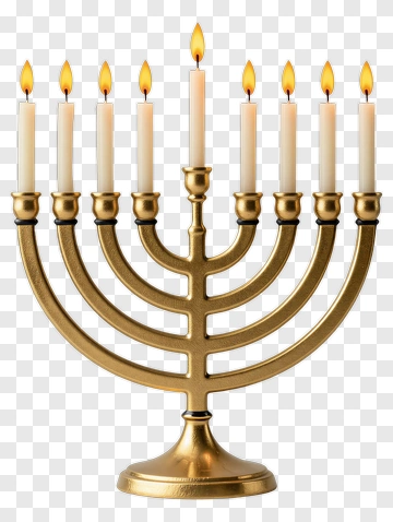 Menorah With Lit Candles PNG