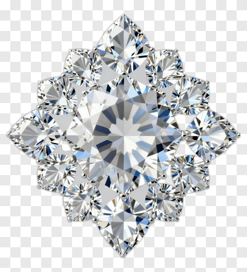 Diamond Star Shaped Brooch PNG