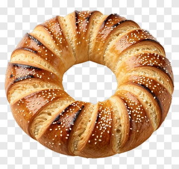 Freshly Baked Bread Ring With Sesame Seeds PNG