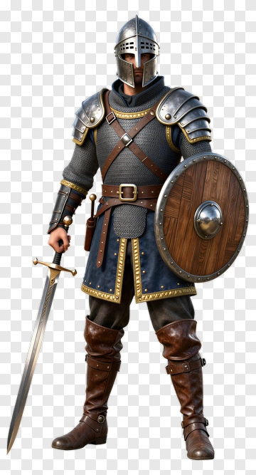 Armored Knight Holding Sword And Shield PNG