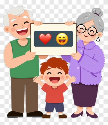 Happy Family Holding A Heart Sign PNG