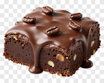 Chocolate Brownie With Coffee Beans PNG