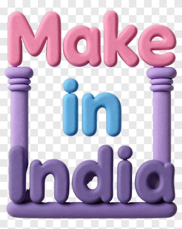 Make In India Text Design PNG