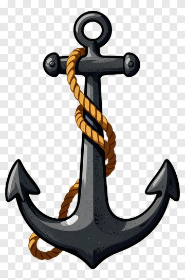 Cartoon Anchor With Rope PNG