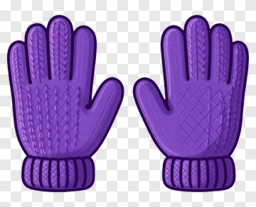 Purple Knit Gloves PNG