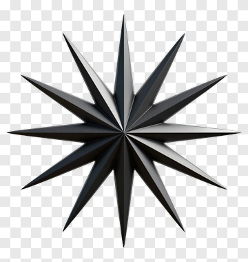 3D Black Star Shape PNG