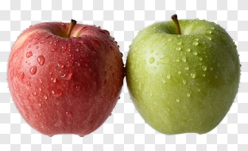 Red And Green Apples With Water Droplets PNG