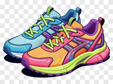 Colorful Running Shoes PNG