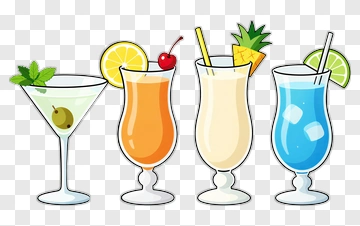Colorful Cocktail Drinks PNG