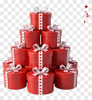 Stack Of Red Valentine Gift Boxes PNG