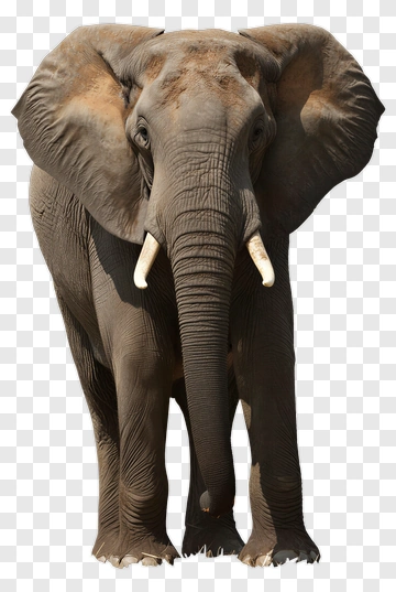 Elephant Standing In A Natural Pose PNG