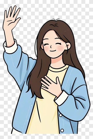 Smiling Woman Waving Hello PNG