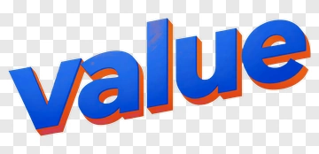 3D Value Text In Blue And Orange PNG
