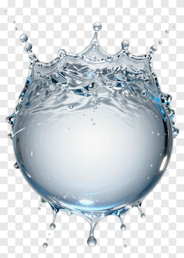 Water Splash With Droplets PNG