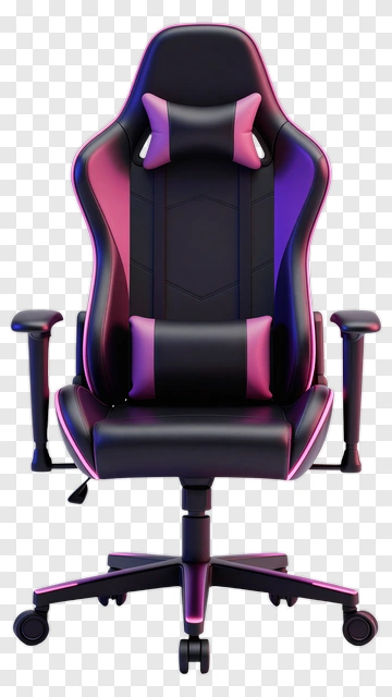 Gaming Chair With Pink And Purple Accents PNG