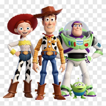 Toy Story Characters: Woody, Jessie, Buzz Lightyear, And Mike PNG