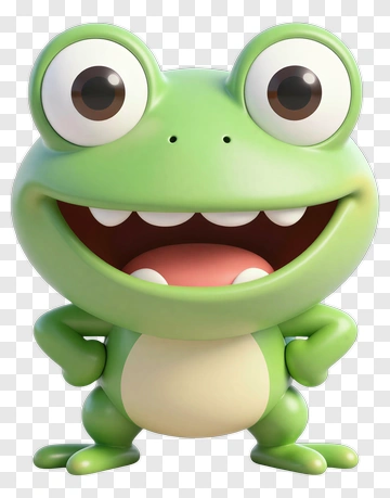 Cartoon Frog Smiling PNG