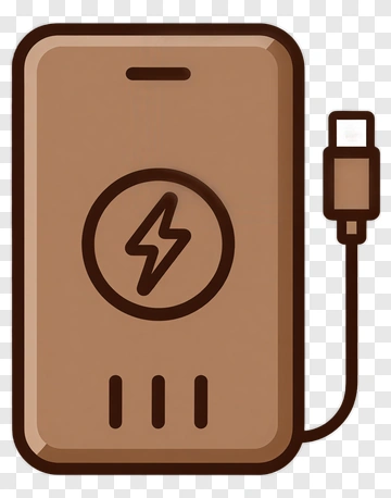 Vector Power Bank With Charging Cable PNG