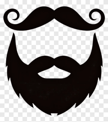 Stylized Mustache And Beard Silhouette PNG