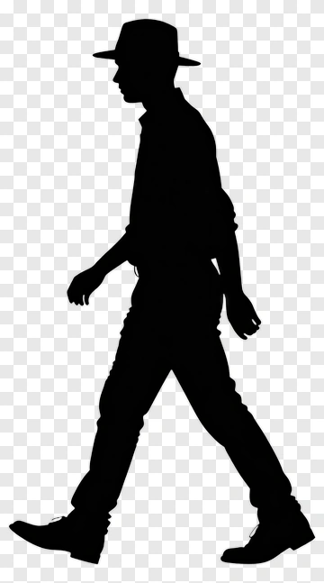 Silhouette Of A Man Walking PNG