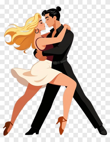 Dancing Couple In A Romantic Embrace PNG