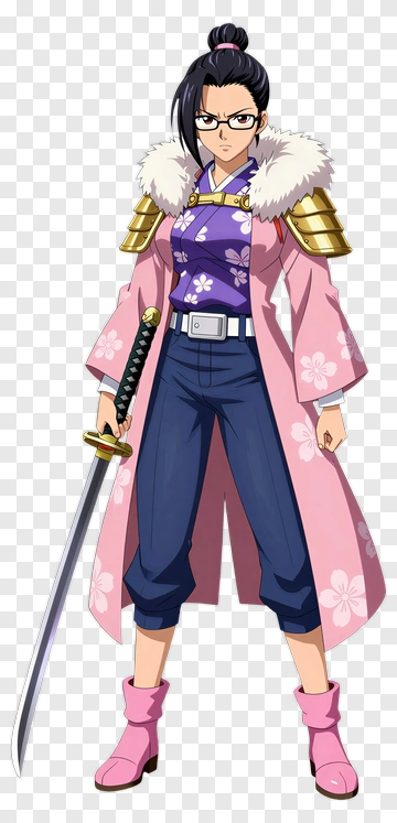 Anime Character With Sword In Pink Outfit PNG