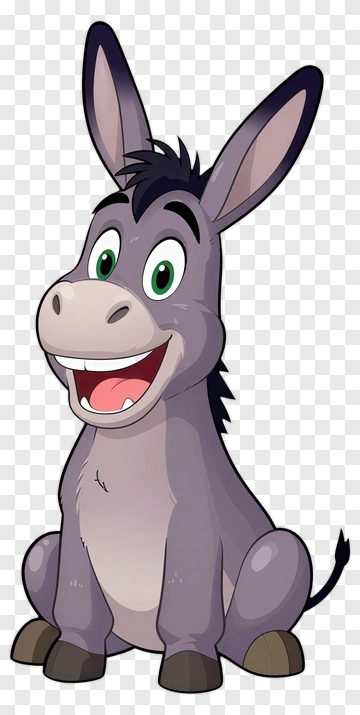 Cartoon Donkey Smiling PNG