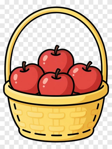 Basket Filled With Red Apples PNG
