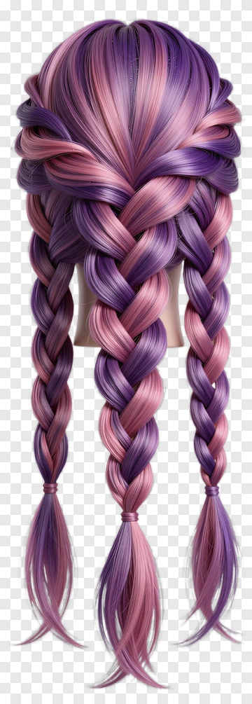 Colorful Braided Hair PNG