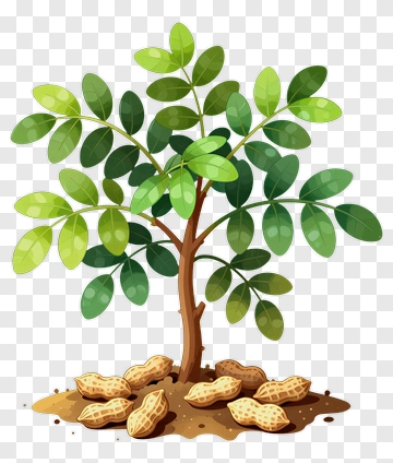 Peanut Tree With Ground Peanuts PNG