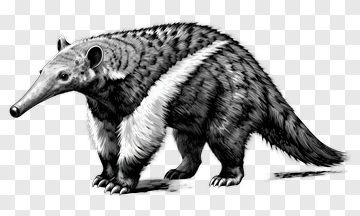 Anteater Walking With Distinctive Stripes PNG