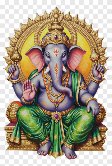 Colorful Lord Ganesha Statue PNG