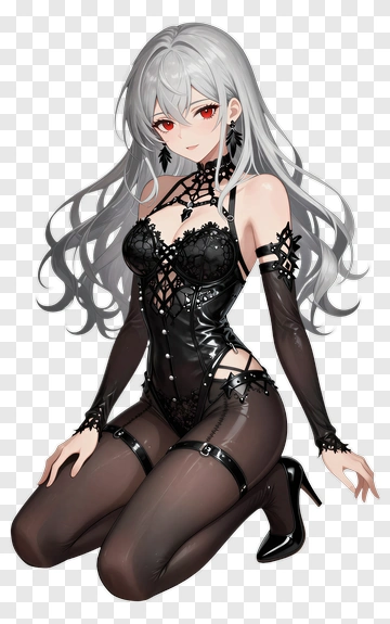 Anime Character In Black Outfit PNG