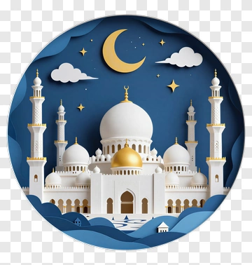 Paper Cut Mosque Under A Night Sky PNG