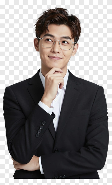 Businessman Thinking In A Suit PNG
