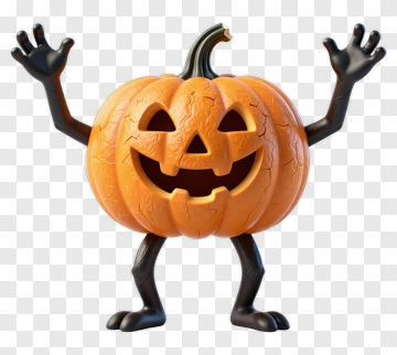 Cartoon Halloween Pumpkin Character PNG
